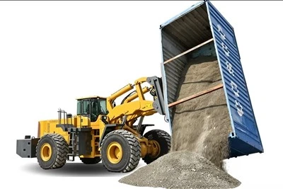Container 360 graders rotation gaffeltruck